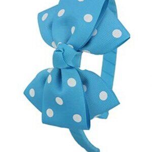 Cute Blue Polka Dot Hair Bow for Girls and Toddler headband Accessories New